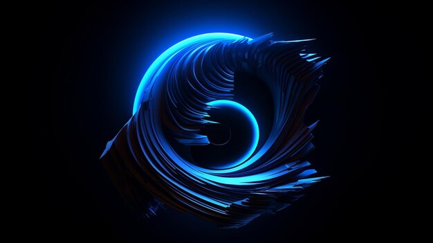 Abstrait Blue Swirl Art numérique Image générée par l'IA