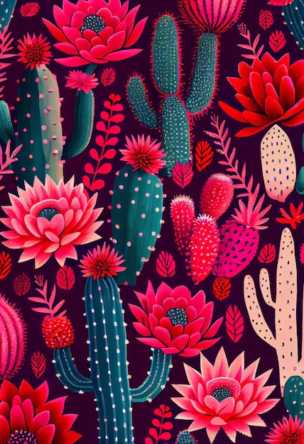 Abstrait de cactus magenta floral