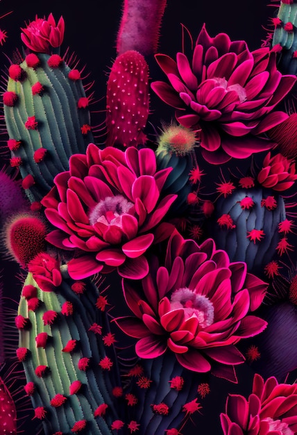 Abstrait de cactus magenta floral