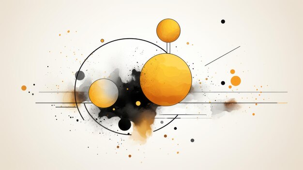 abstrait avec des cercles orange et noirs