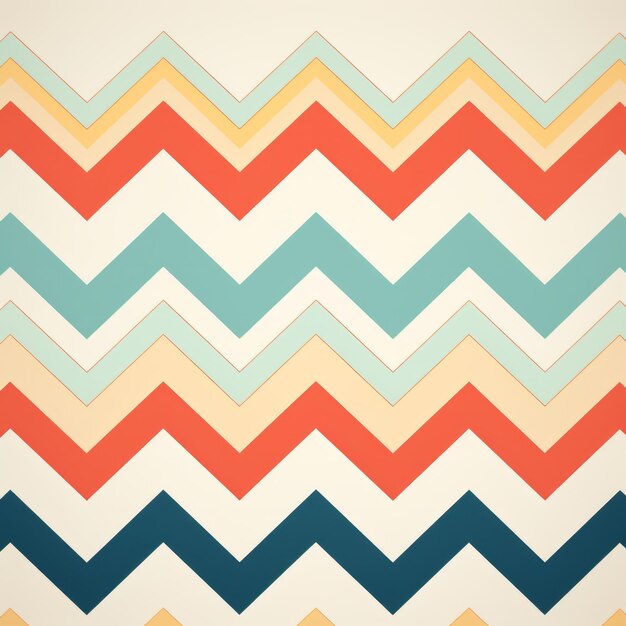 Photo abstrait chevron pattern retro minimalisme coloré avec des zigzags