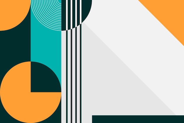 Abstrait chic avec un teal orange audacieux et des formes noires accentuées par des rayures et des courbes parfait pour st