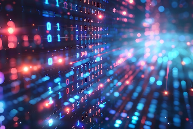 Abstrait de code binaire arrière-plan de la technologie futuriste