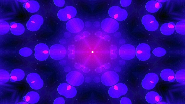 Abstrait coloré brillant et hypnotique Concept motif symétrique ornement décoratif Kaléidoscope mouvement cercle géométrique et formes d'étoiles