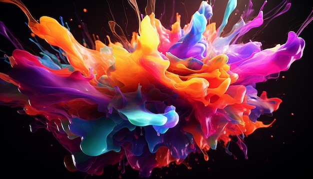 abstrait coloré splash 3d