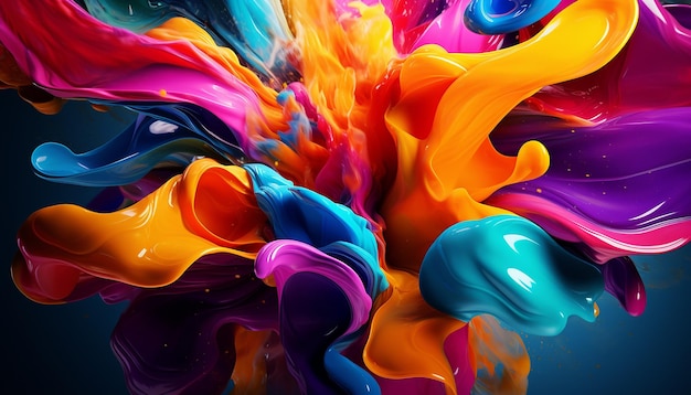 abstrait coloré splash 3d