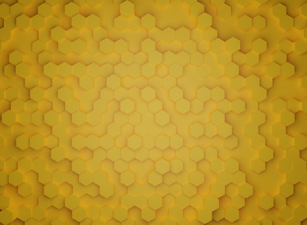 abstrait concept hexagonal jaune avec rendu 3d