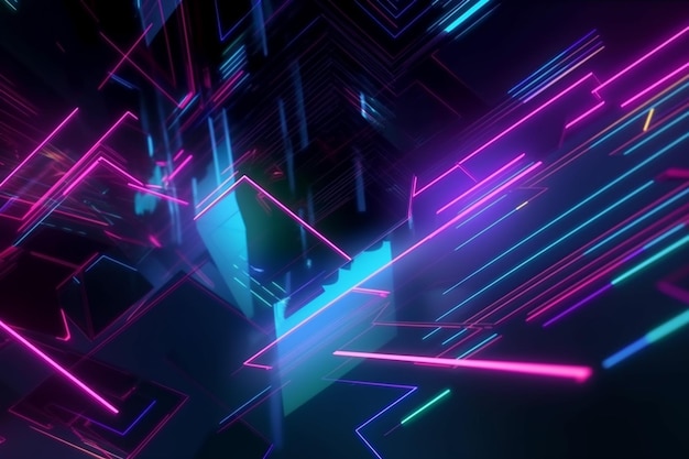 Abstrait Cybersport Scène pour la technologie publicitaire vitrine bannière jeu sport entreprise cosmétique métaverse SciFi IA générative