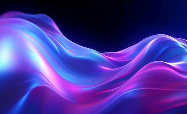 Abstrait dynamique bleu et violet lignes de tourbillon néon futuriste vivd AI générative