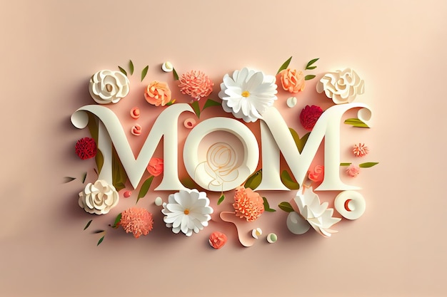 Abstrait festif avec des fleurs bonne fête des mères Ai générative