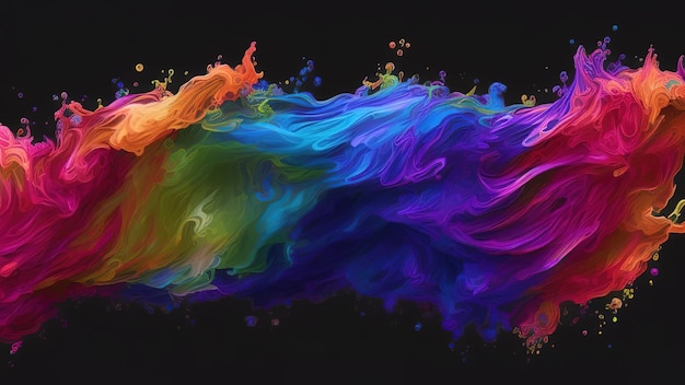 Abstrait fluide rendu 3d de couleurs fluides vibrantes à la mode