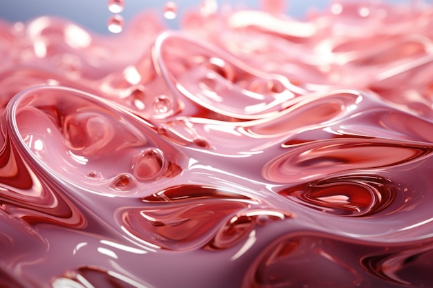 Abstrait Flux liquide rose avec des ondes texturées brillantes