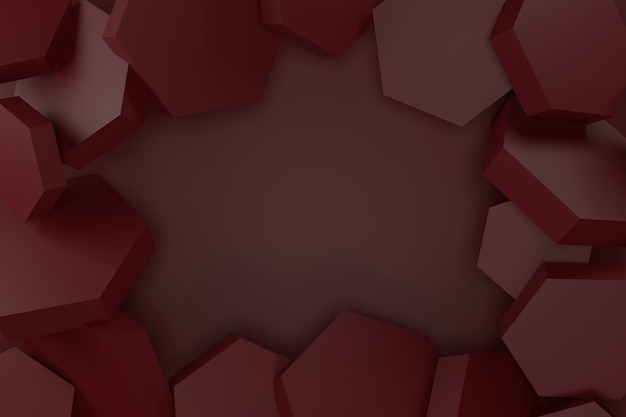 Abstrait de forme hexagonale. Rendu 3D.