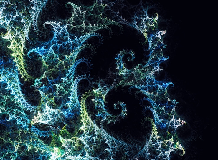 Photo abstrait avec fractale en spirale