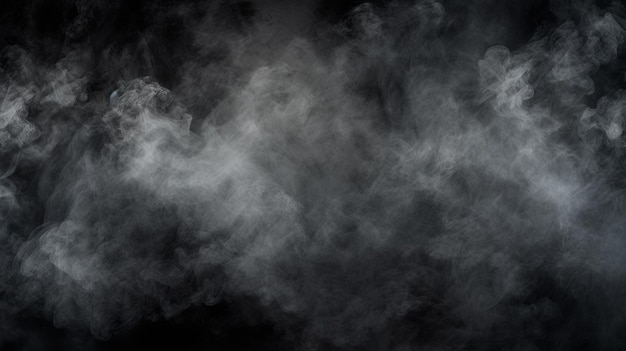 Abstrait de fumée sur fond noir AI générative