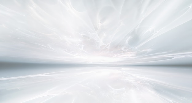 Abstrait futuriste blanc avec horizon fractal