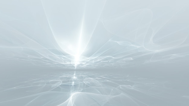 Abstrait futuriste blanc avec horizon fractal