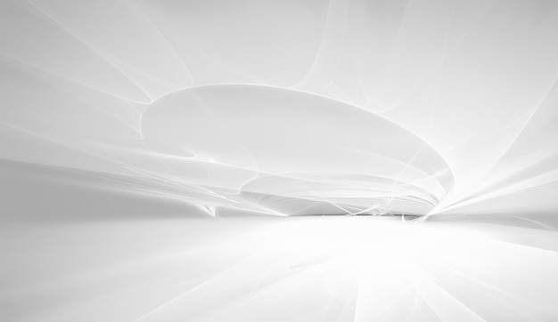 Abstrait futuriste blanc avec horizon fractal