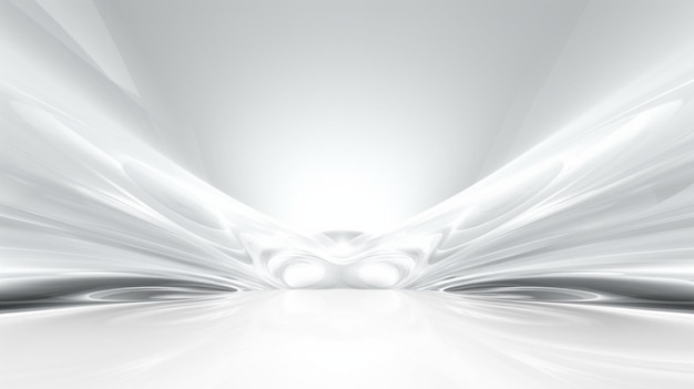 Abstrait futuriste blanc avec horizon fractal