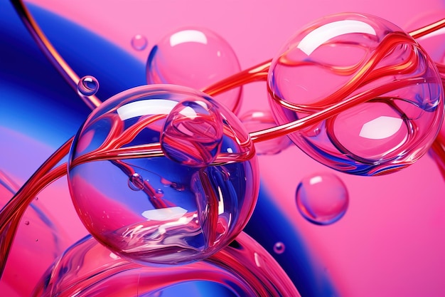 Abstrait futuriste avec des couleurs fluides violet et rouge ai génératif