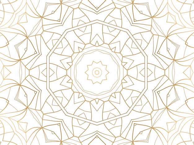 Photo abstrait géométrique doré sur blanc. motif pour la décoration et le design, motif symétrique de couleur or