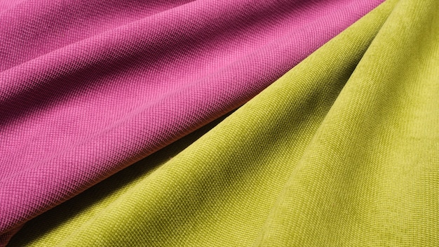Abstrait géométrique de tissu velours rose et vert