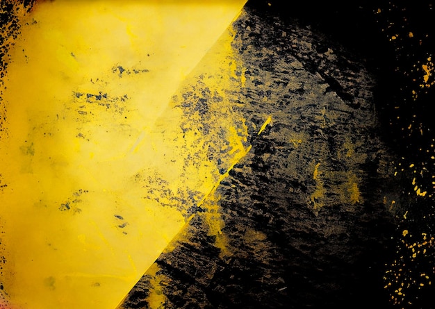 Abstrait grunge noir et jaune