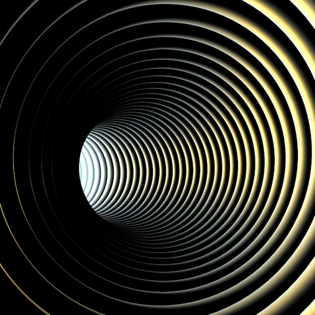 Abstrait. Illustration du tunnel 3d avec anneaux