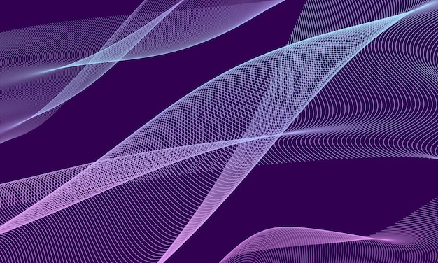 Abstrait Des lignes ondulées violettes brillantes Arrière-plan Des motifs ondulés Papier peint Arrière-plans de lignes futuristes