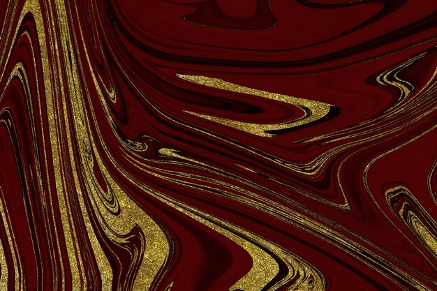 Abstrait en marbre rouge et or