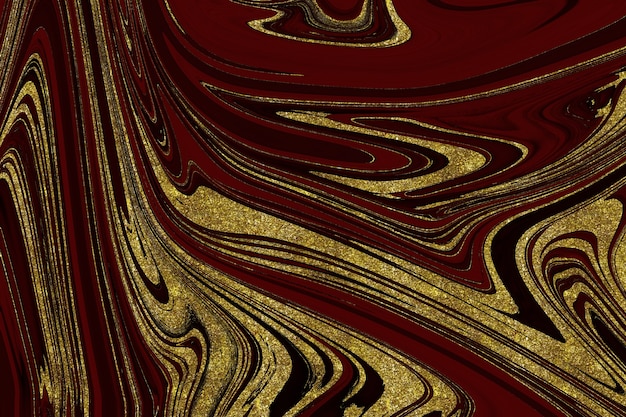 Abstrait en marbre rouge et or