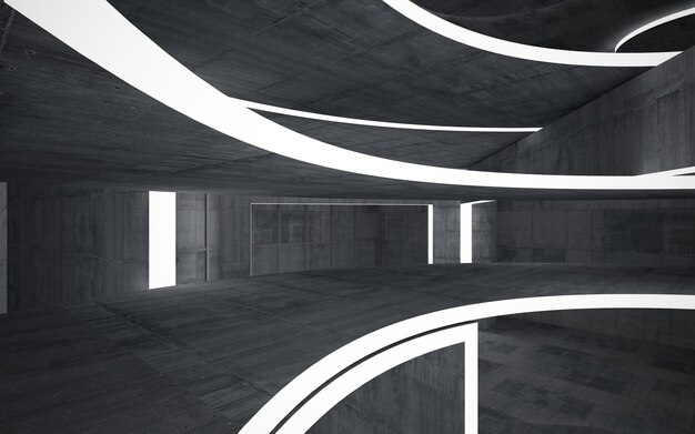Abstrait minimaliste architectural Salle d'exposition contemporaine Exposition de béton moderne