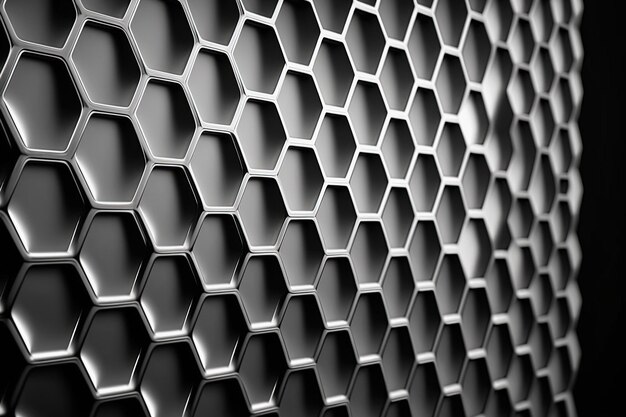 Abstrait mosaïque polygonale noire avec motif hexagonal AI