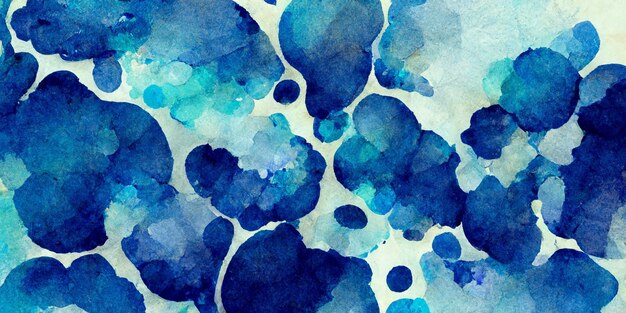 Abstrait à motifs aquarelle bleu. Illustration numérique