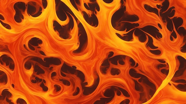 Abstrait Des motifs orange et jaune brûlent dans des flammes ardentes Arrière-plan