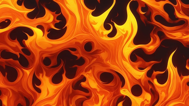 Abstrait Des motifs orange et jaune brûlent dans des flammes ardentes Arrière-plan