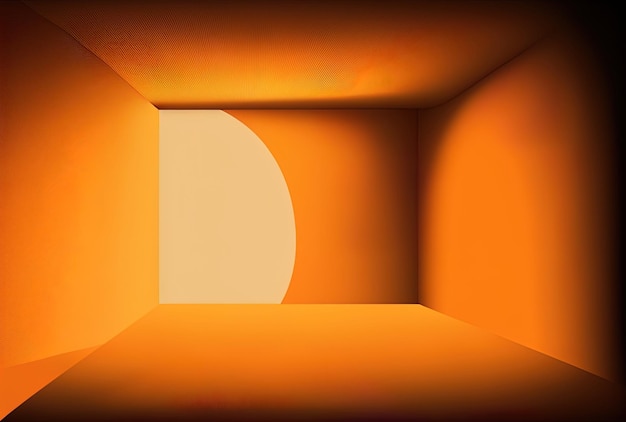Abstrait d'un mur de studio avec un dégradé orange lisse