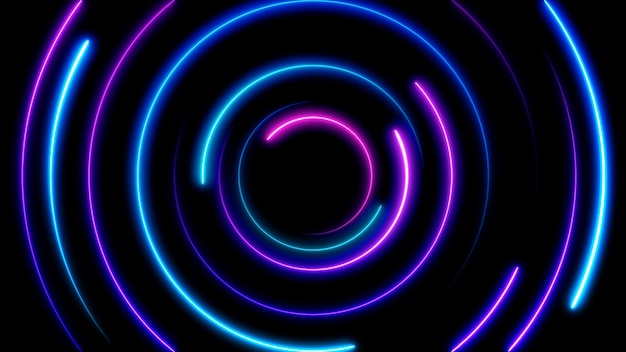 Abstrait Neon de couleur brillante sur fond noir