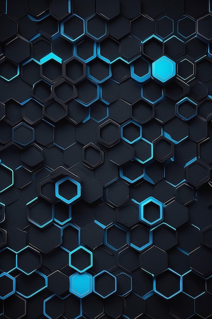 Abstrait noir bleu Hexagone texture sport illustration vectorielle arrière-plan géométrique concept de forme moderne