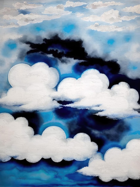 Photo abstrait nuage dessin moderniste ciel reproduction peinture esthétique minimaliste art