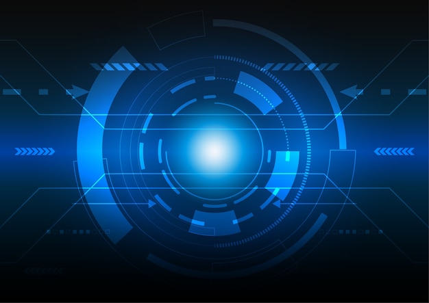 Abstrait numérique, concept de technologie numérique Hi tech, cyberespace de lumière bleue