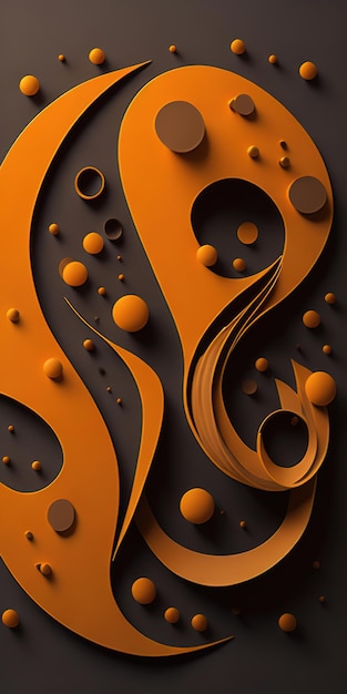 Abstrait orange avec des cercles