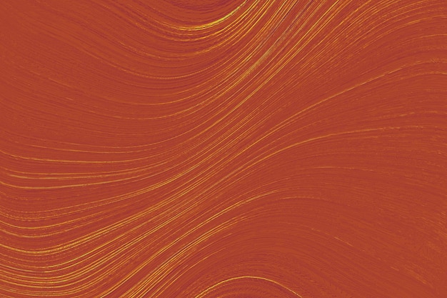 Abstrait orange avec des lignes ondulées jaunes