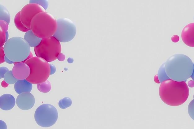 abstrait pasteltone sphère colorée fond de bannière 3d rendu 3d