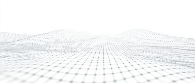 Abstrait paysage de grille blanche réseau d'ondes numériques arrière-plan