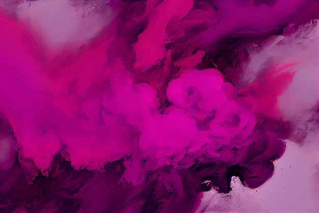 Abstrait de peinture acrylique aux couleurs roses et violettes créée numériquement ai générative