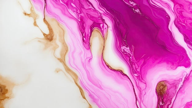 Abstrait Pink Art fluide de luxe naturel Peinture à l'encre à l'alcool Arrière-plan
