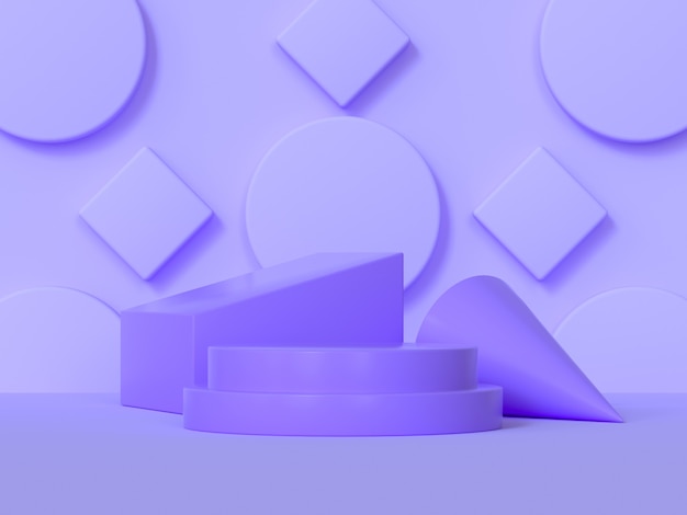 abstrait podium violet scène forme géométrique rendu 3d