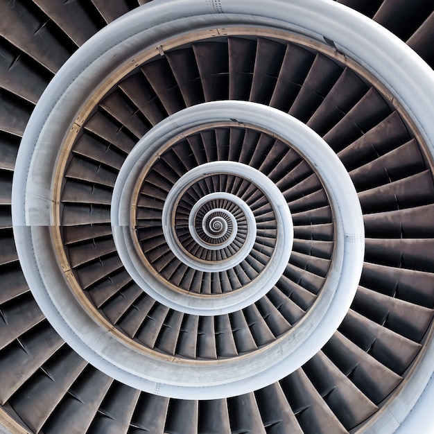 Abstrait en spirale de moteur d'avion d'avion.