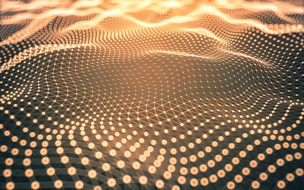 Abstrait. Technologie de molécules avec des formes polygonales, reliant des points et des lignes. Structure de connexion. Visualisation des mégadonnées.